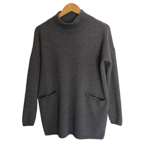 Brooks Brothers Grey Wool Cashmere Blend Mock Neck Sweater Medium - Picture 1 of 3